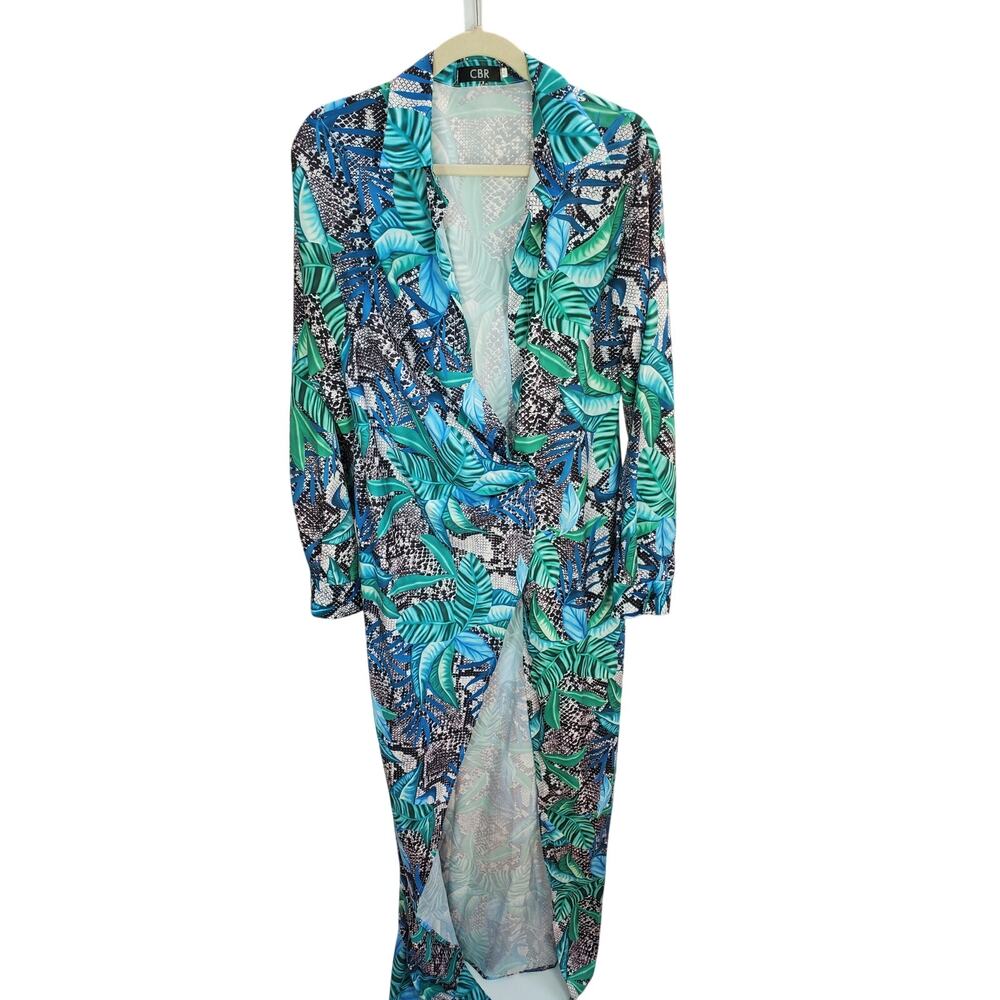 CBR Tropical Snake Print Long Cover Up Dress XL